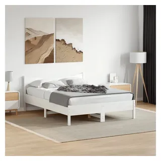 vidaXL Massivholzbett 120 x 200 cm Weiß