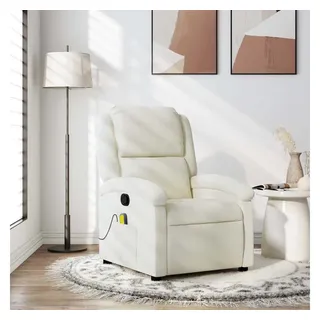 vidaXL Massagesessel Creme Samt 47 x 99,5 x 73,5 cm Beige mit Fernbedienung