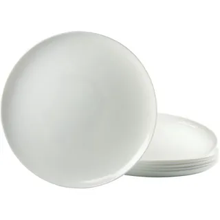 Luminarc Pizzateller Essteller, (6 St), Teller Set für 6 Personen, weiß, Glas weiß
