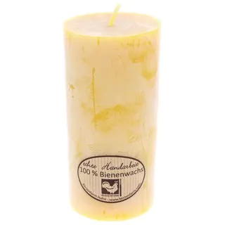 Kerzenfarm Hahn Bienenwachs Stumpenkerze 14 cm gelb