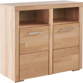 Home Affaire »Falco,89cm breit,35 cm tief, Fronten Massivholz«, Kernbuche massiv, Holzwerkstoff, Metall Griffe,6Fächer