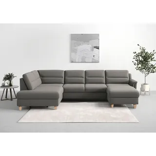 sit&more Wohnlandschaft SIT & MORE "Farö U-Form", braun (schlamm), B:325cm H:90cm T:187cm, Sofas, Wohnlandschaft, inklusive Federkern, wahlweise mit Bettfunktion und Bettkasten