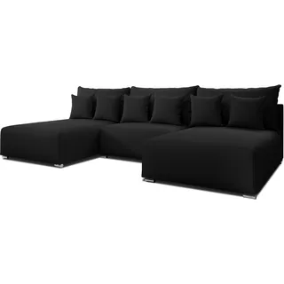 WOHNLANDSCHAFT Ederra U Dunkelgrau Stoff 300/190/91 cm – großes Sofa mit Schlaffunktion