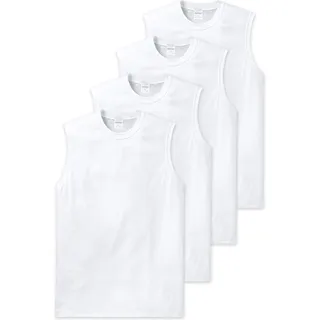 Schiesser, Herren, Shirt, Herren Unterhemden Muskelshirt ärmellos Essentials 4er Pack, Weiss, (8)