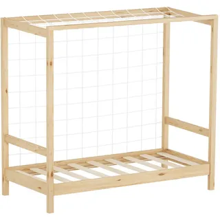 ML-Design Kinderbett Fußballtor 70 x 140 cm Kiefer naturbelassen beige