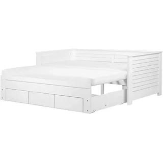 Beliani Tagesbett Weiß Holz 90 x 200 cm