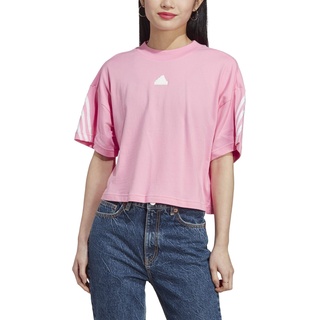 Adidas T-Shirt Damen - 3S rosa, rosa|weiß, M