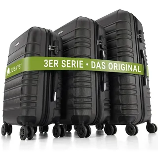 Juskys Rom Koffer-Set 3-tlg. schwarz