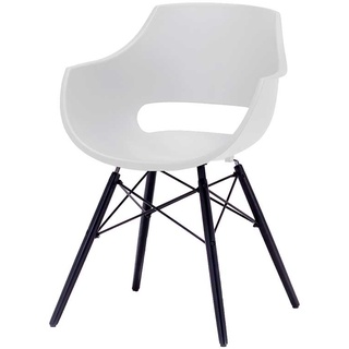 Esstisch Stühle in Schwarz und Weiß Armlehnen (4er Set)