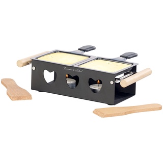 Teelicht-Raclette für 2 Personen, mit Schabern und Teelichtern