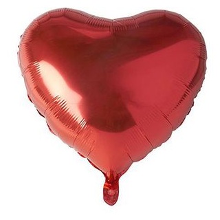 Papstar Luftballons 86802 Heart, rot, Folienballon, Herz, Ø 45 cm