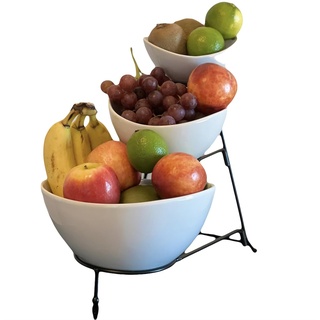 Stellar Inc. Obst Etagere 3 Etagen – Robust & Stabil – Hochwertige Obstschale – Obst Etagere für mehr Platz in der Küche – Deko Küche – Etagere Obst – Kreative Deko – für Obst, Kuchen, Süßigkeiten