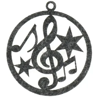 mugesh Weihnachtsbaumkugel Weihnachtskugel Filz Violinschlüssel, für Musiker grau
