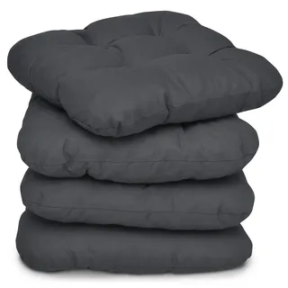 Beautissu Sitzkissen 40 x 40 x 8 cm grau 4-tlg.