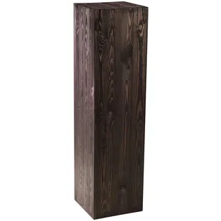 DECOKTIVO Holzständer, Holzblock, Baumstamm Deko, Bodenwindlicht Säule, Blumensäule Holz, Dekosäule, Stabil und Langlebig, Schwarz, 110x30x30 cm