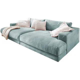 KAWOLA Big Sofa MADELINE Cord hellblau