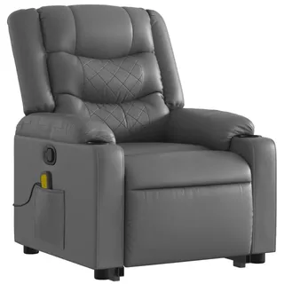 vidaXL Massagesessel mit Aufstehhilfe Kunstleder 93 x 99 x 93 cm Grau