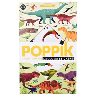 Poppik Stickerposter Discovery - Dinosaurier (1 Poster + 32 Sticker)
