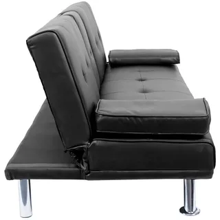 MCW Schlafcouch Kunstleder 3-Sitzer Schwarz
