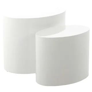 Actona Livetastic oval weiß 2er Couchtischset