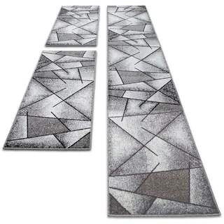 oKu-Tex Bettumrandung Set 3-teilig 67 x 340 cm / 2 x 67 x 140 cm Grau