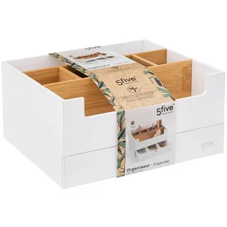 5 five simply smart Organizer mit 1 Schublade, Weiß Naturéo