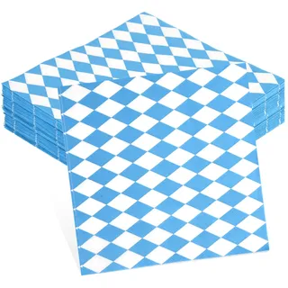 40 Oktoberfest Servietten,33x33cm Bayrische Servietten,Oktoberfest Deko | Servietten Bayrische,Serviettens Blau Weiß für Bayrische Deko,Münchner Bierfest ,Party Dekoration,Tischdeko