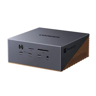UGREEN Maxidok Thunderbolt 5 Docking Station, Revodok 17-in-1 TBT5 Dock, 120Gbps Datentransfer, 8TB M.2 NVMe SSD, Single 8K/Dual 6K@60Hz, 140W Aufladen, 2.5GbE, Kühlsystem für TBT5/4-Laptops