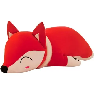 Plüsch Kissen Fuchs Corgi Plüschtier Plüschkissen Spielzeug Geburtstag Weihachten Geschenk Schlafpuppe,35cm - Rot