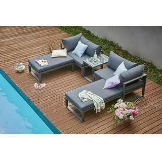 Sunfun Maja Loungemöbel-Set  (5 -tlg., Aluminium, Anthrazit)