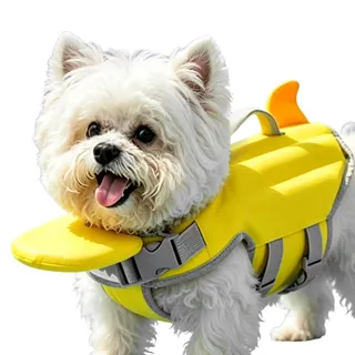 Schwimmweste Hund mit Kopfstütze, Hundeschwimmweste | Schwimmwesten für Hunde, Dog Life Jacket Verstellbar mit Griff und Reflektoren, Rettungsweste für Kleine Mittel Hunde & Welpe