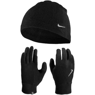 Nike Dri-FIT Fleece Winterset Laufhandschuhe mit Mütze Herren 082 black/black/silver L/XL