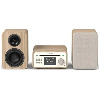 Pure Classic Stereo Mini Stereoanlage DAB+/FM, Bluetooth, CD, USB weiß/Eiche