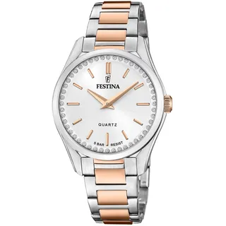 Festina Damenuhr Analog aus Edelstahl 316l Silberfarben