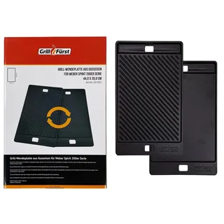 Grillfürst Grillplatte 44,2 x 26,4 cm Gusseisen schwarz
