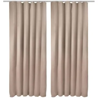 Beautissu Amelie BK Kräuselband 140 x 245 cm Beige 2 St.