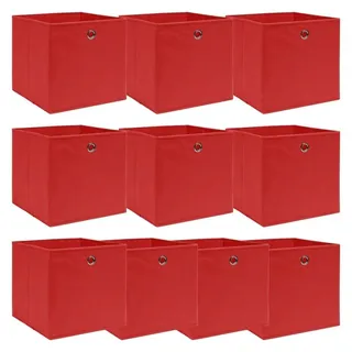 vidaXL Aufbewahrungsbox 32 x 32 x 32 cm 10-tlg. rot
