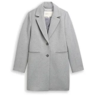 Tom Tailor DENIM Damen Slim Fit Wollmantel, grau, Uni, Gr. M
