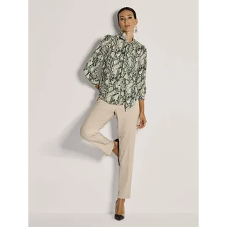 Madeleine Langarmbluse Elegante Bluse mit Animal-Print Schwarz 48