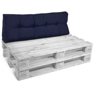 Beautissu Palettenkissen 120 x 40 x 20 cm blau 1 St.