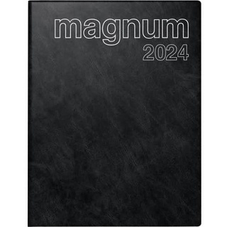 Buchkalender magnum 18,3x24cm 1 Woche/2 Seiten Kunststoff Catana schwarz 2024