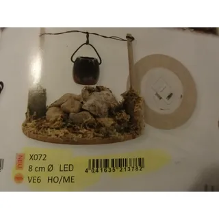 Krippenzubehör Lagerfeuer, neu mit LED, mit Batterie, Brenndauer 40 Std, 8 cm hoch