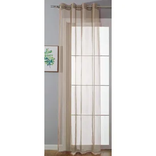 Ösenvorhang Transparent »Uni« Gardine HxB 245x140 cm Sand Stores Vorhang Ösen Bleibandabschluß Wohnzimmer, 20332-cn