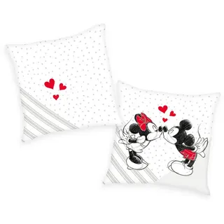 Herding Disney's Mickey & Minnie Soft Velboa Kissen, 40x40 cm, 100% Polyester