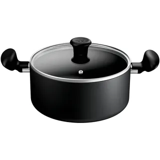 Tefal Titanium Essential Bratentopf 24 cm + Deckel, Hochleistungs-Antihaftbeschichtung, Metallspatel sicher, alle Herdarten ohne Induktion, B9414644