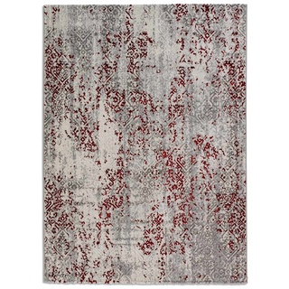 hochwertiger Designer Teppich Antea — Moderne Kurzflor Teppiche — Zimmerteppich im Vintage Design — (160x230cm, Ornamente rot/beige)