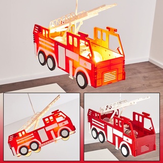 »Molare« rotes Feuerwehrauto als Hängelampe aus Kunststoff