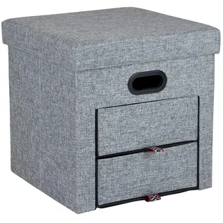 Bo-Camp Urban Outdoor Ottomane Sitzhocker Sitzbank Sitzwürfel Camping Schrank Truhe Faltbar Grau Holborn