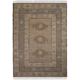 KADIMA DESIGN Stern Natur Webteppich 140 x 200 cm Beige