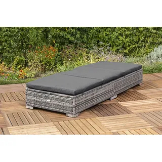 MX Gartenliege Single Rattan mit Auflage Set Rattanliege Relaxliege